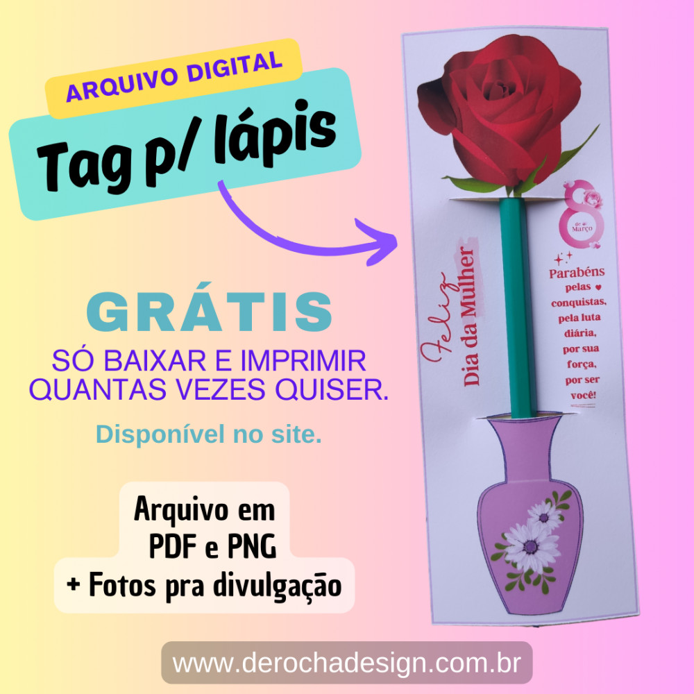 lembrancinha dia da mulher tag
