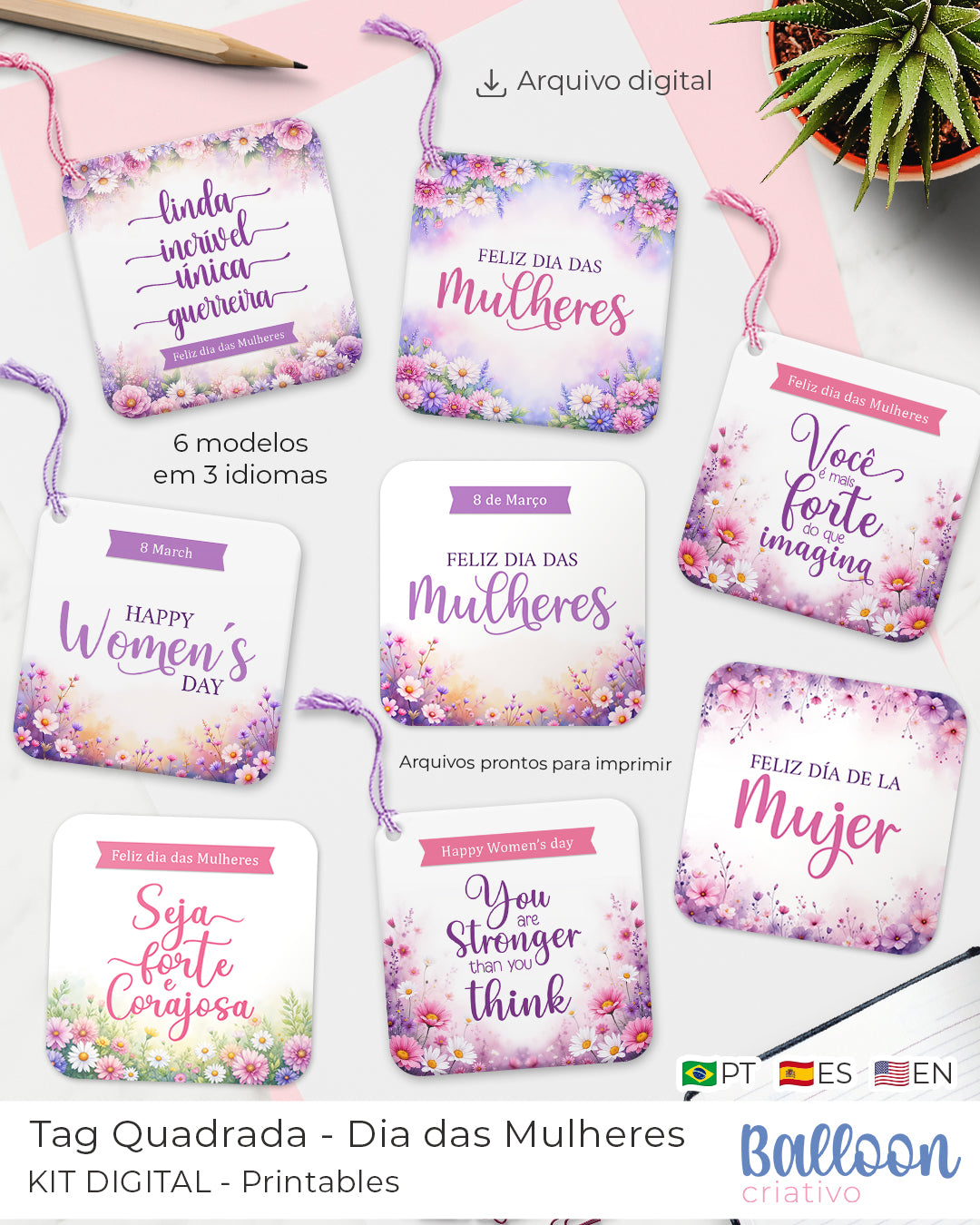 etiqueta dia da mulher para imprimir