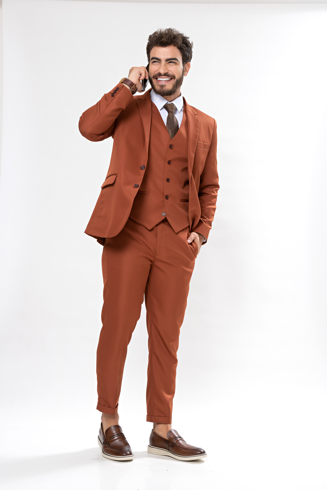 terno masculino terracota slim fit