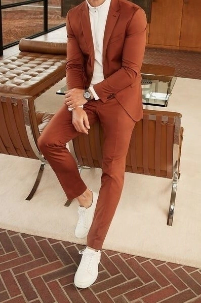 terno masculino terracota linho