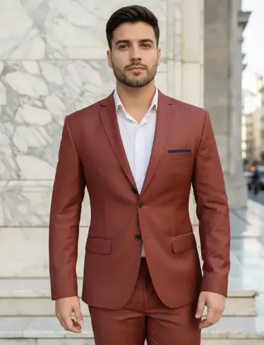 terno masculino terracota azul claro