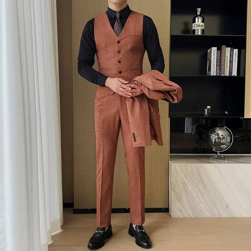 terno masculino terracota microfibra