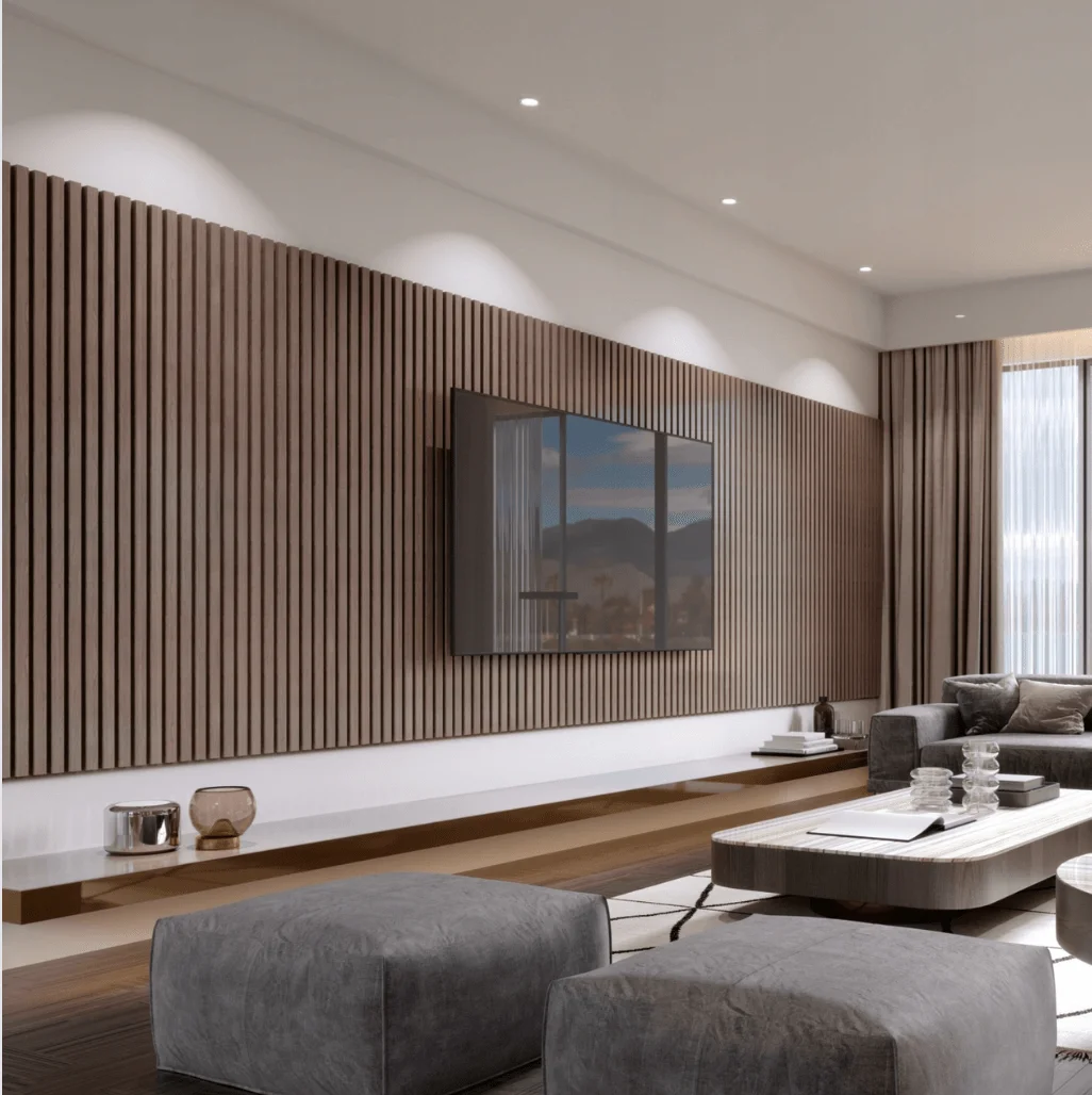 Teto de ripas de madeira