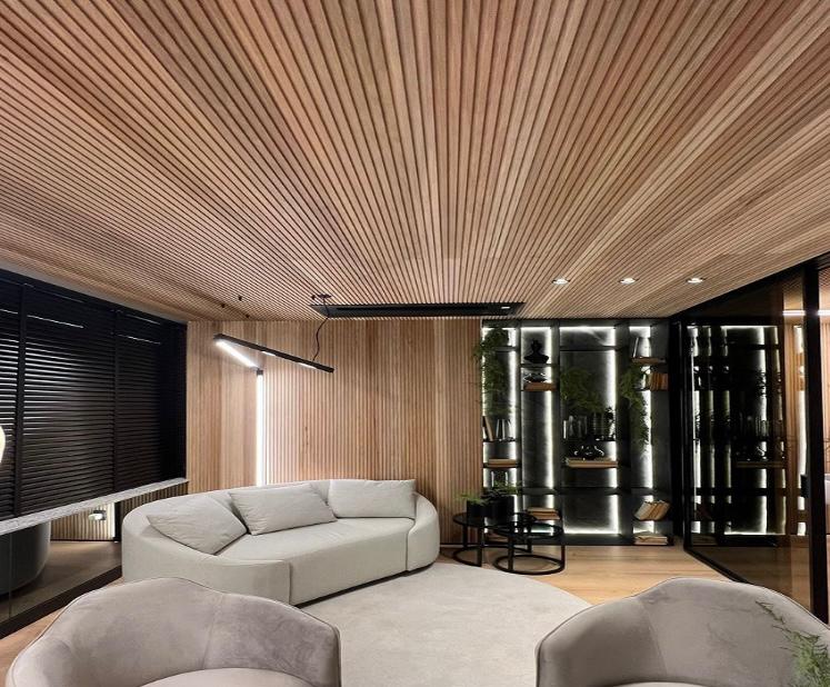 Forro ripado de madeira