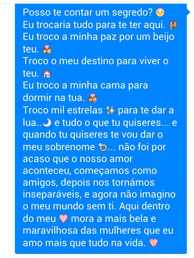 declaração de amor para namorada