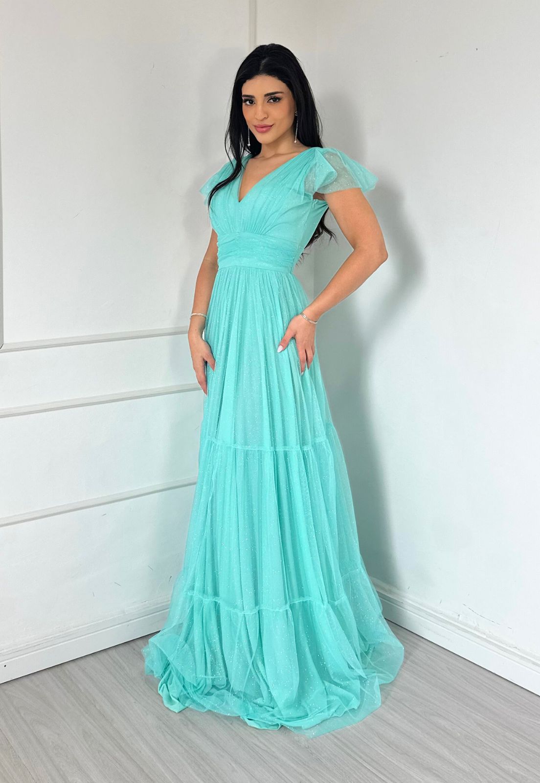 vestido azul tiffany curto para festa