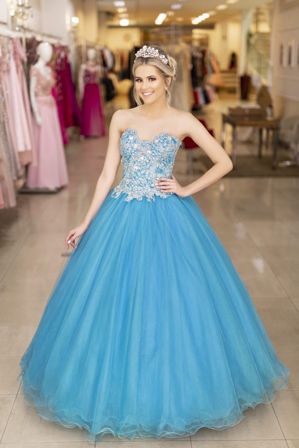 vestido azul tiffany curto de renda