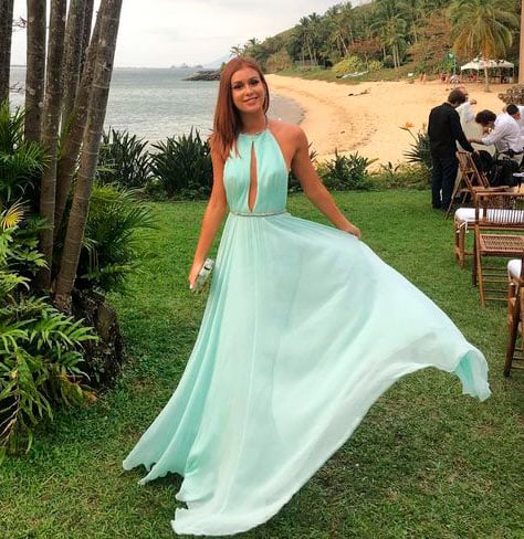 vestido esvoaçante estampado
