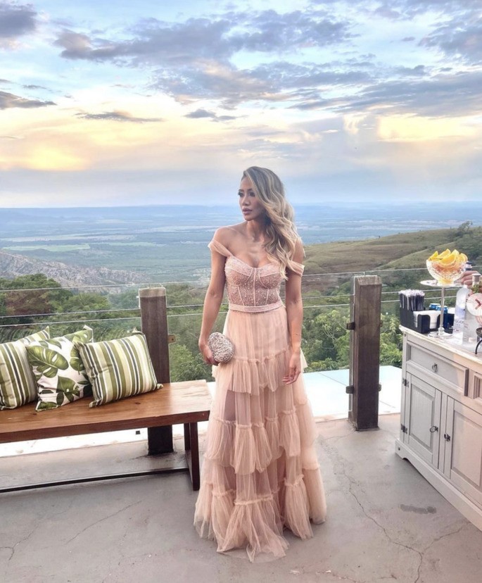 vestido longo para casamento de tarde