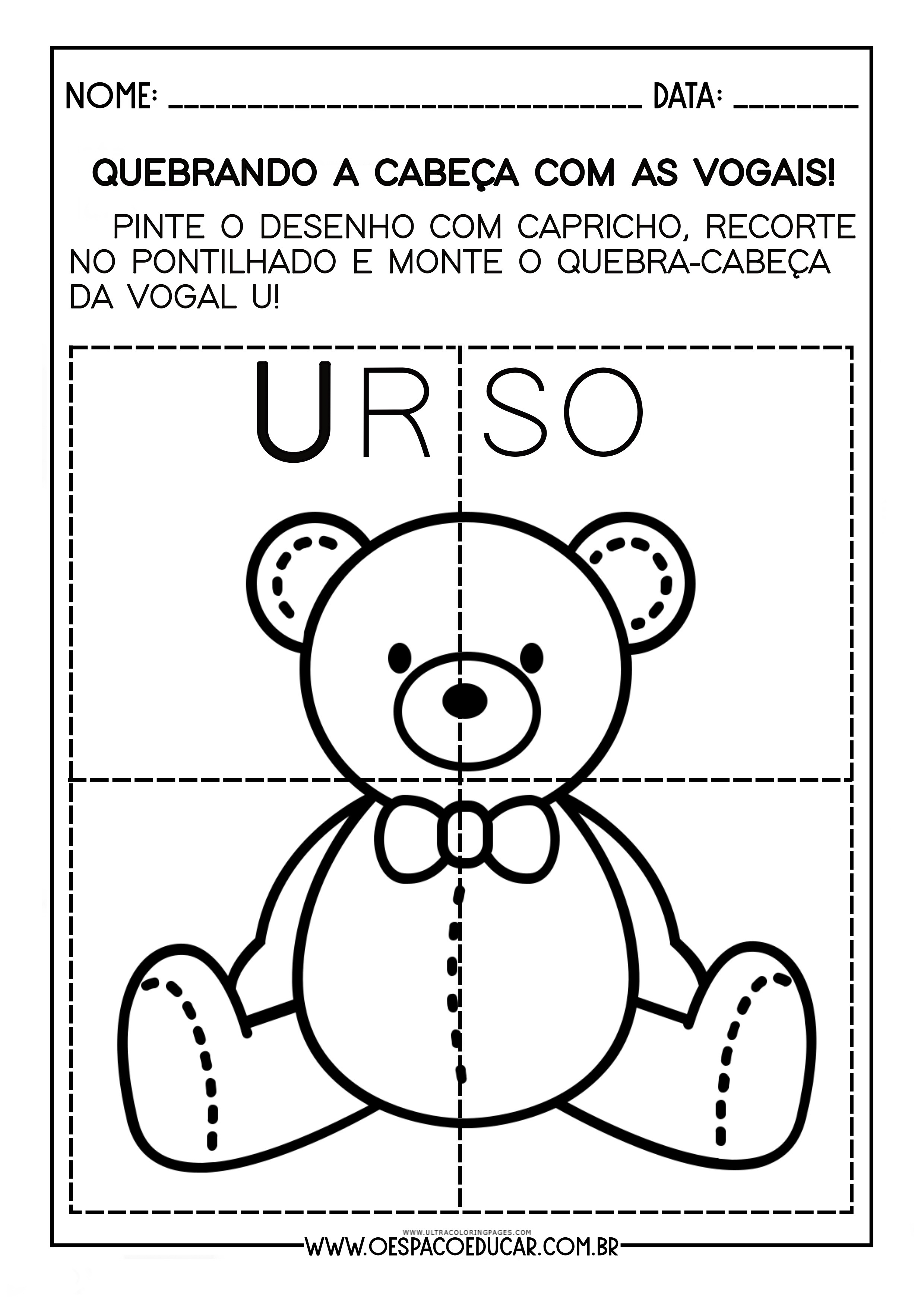 vogal u para crianças