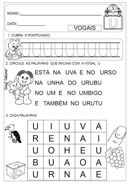 alfabetização vogal u