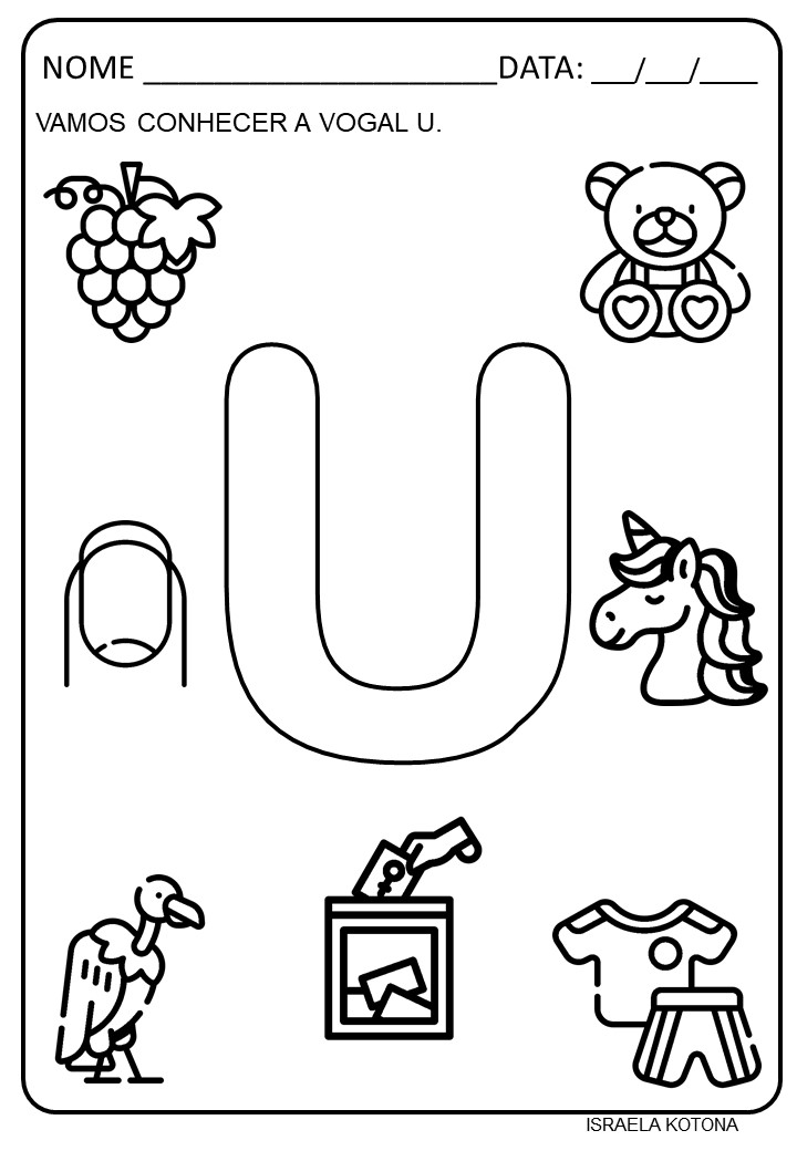 alfabetização vogal u