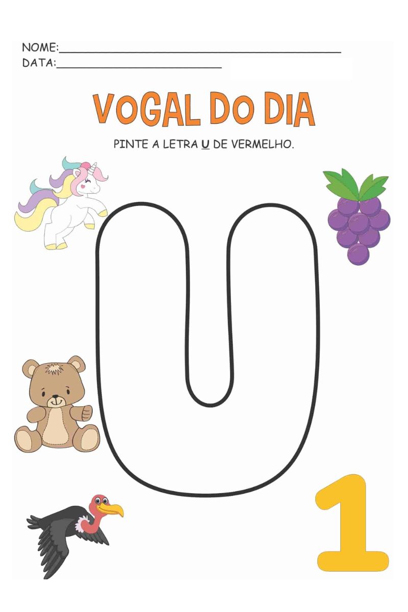 vogal u atividades educação infantil