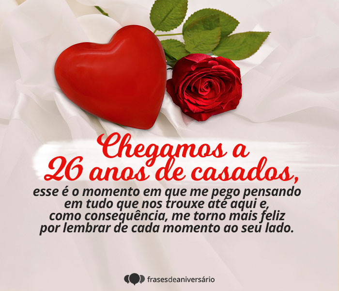 como comemorar 26 anos de casamento