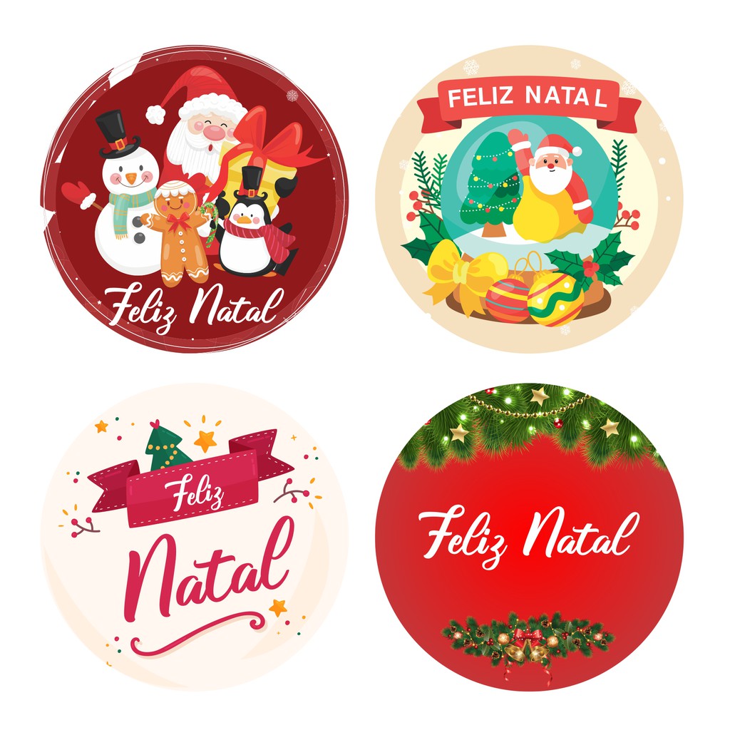 adesivo redondo natal