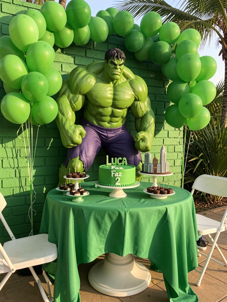 Bolo redondo verde com 