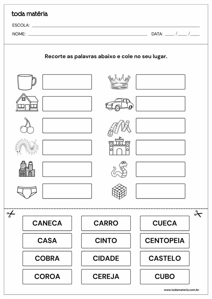 atividades letra C educação infantil