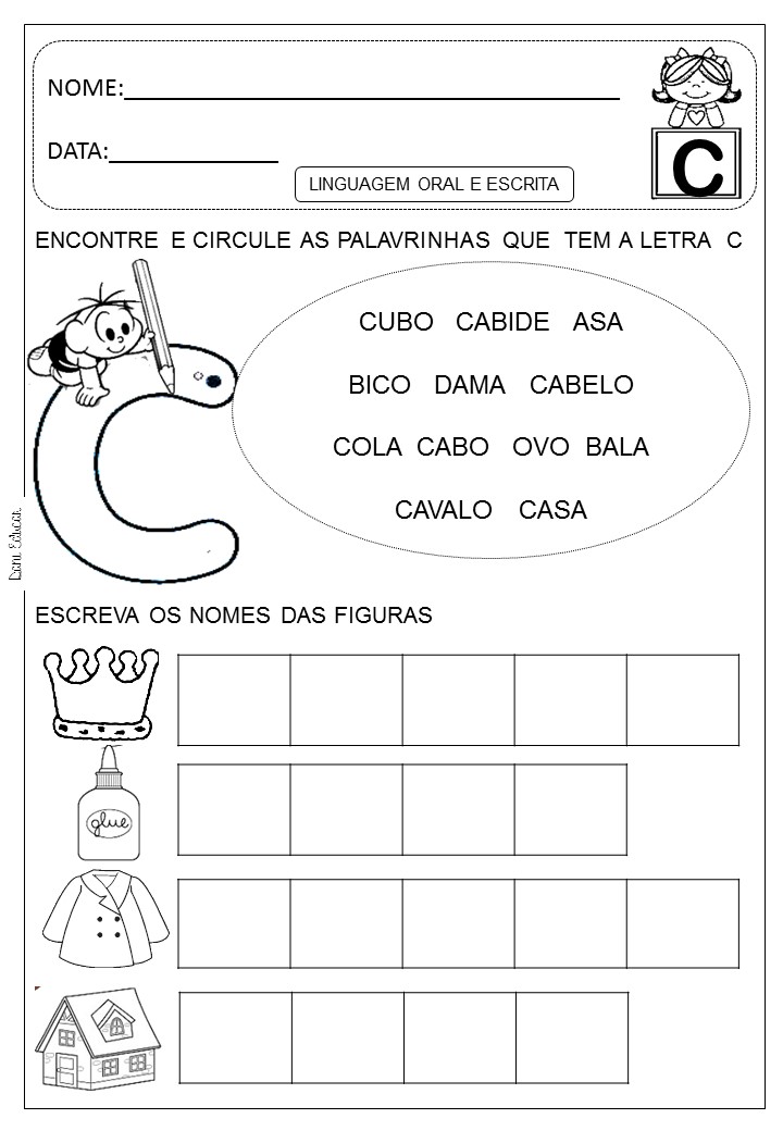 som da letra C atividades