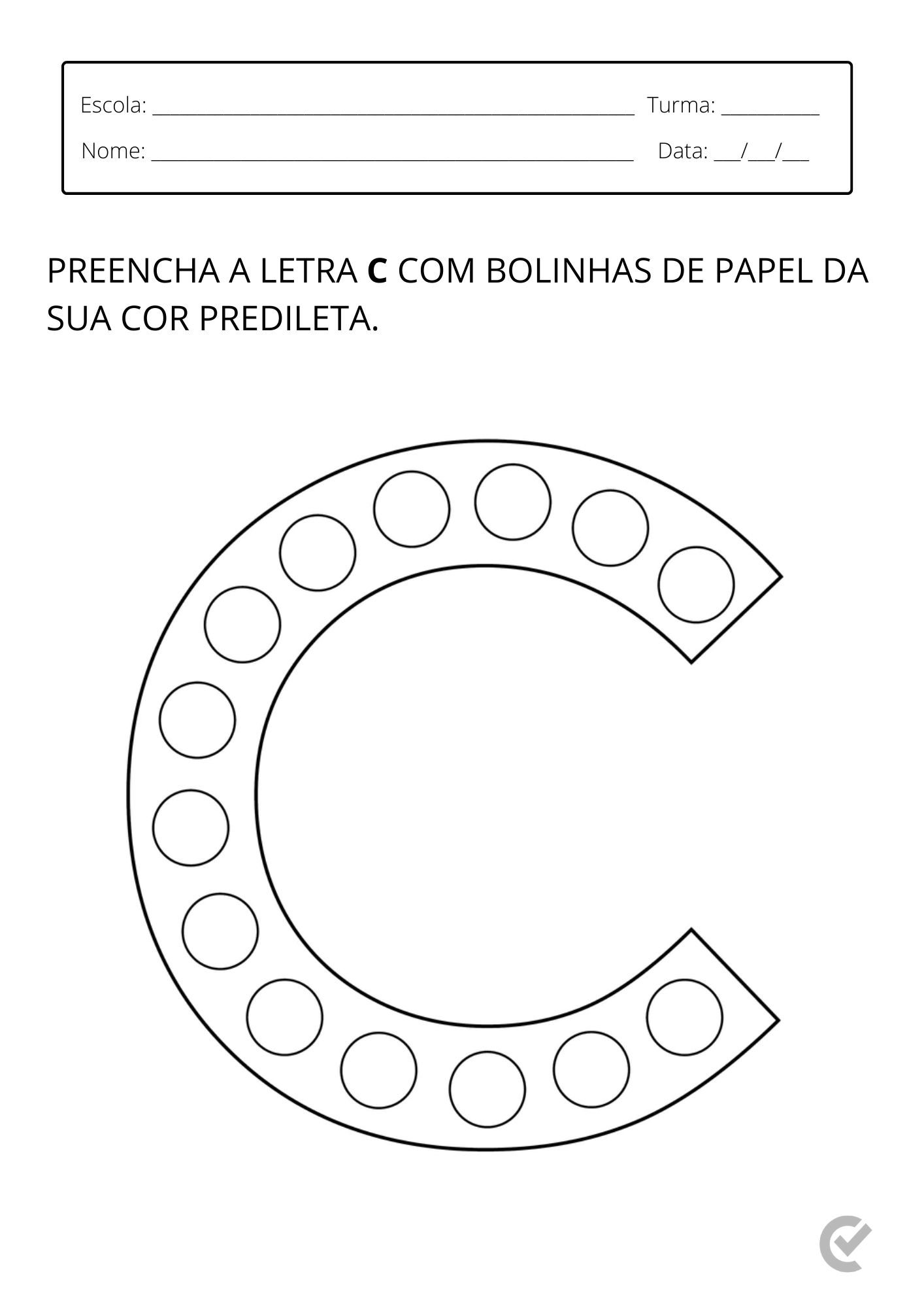 alfabetização letra C para imprimir