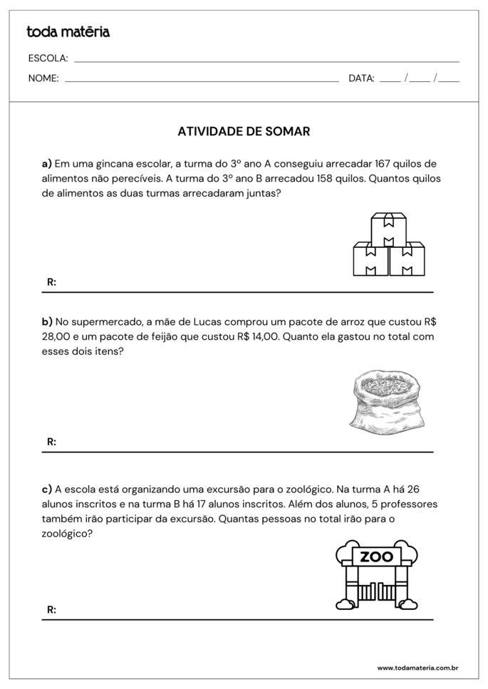atividades de matematica fundamental 1