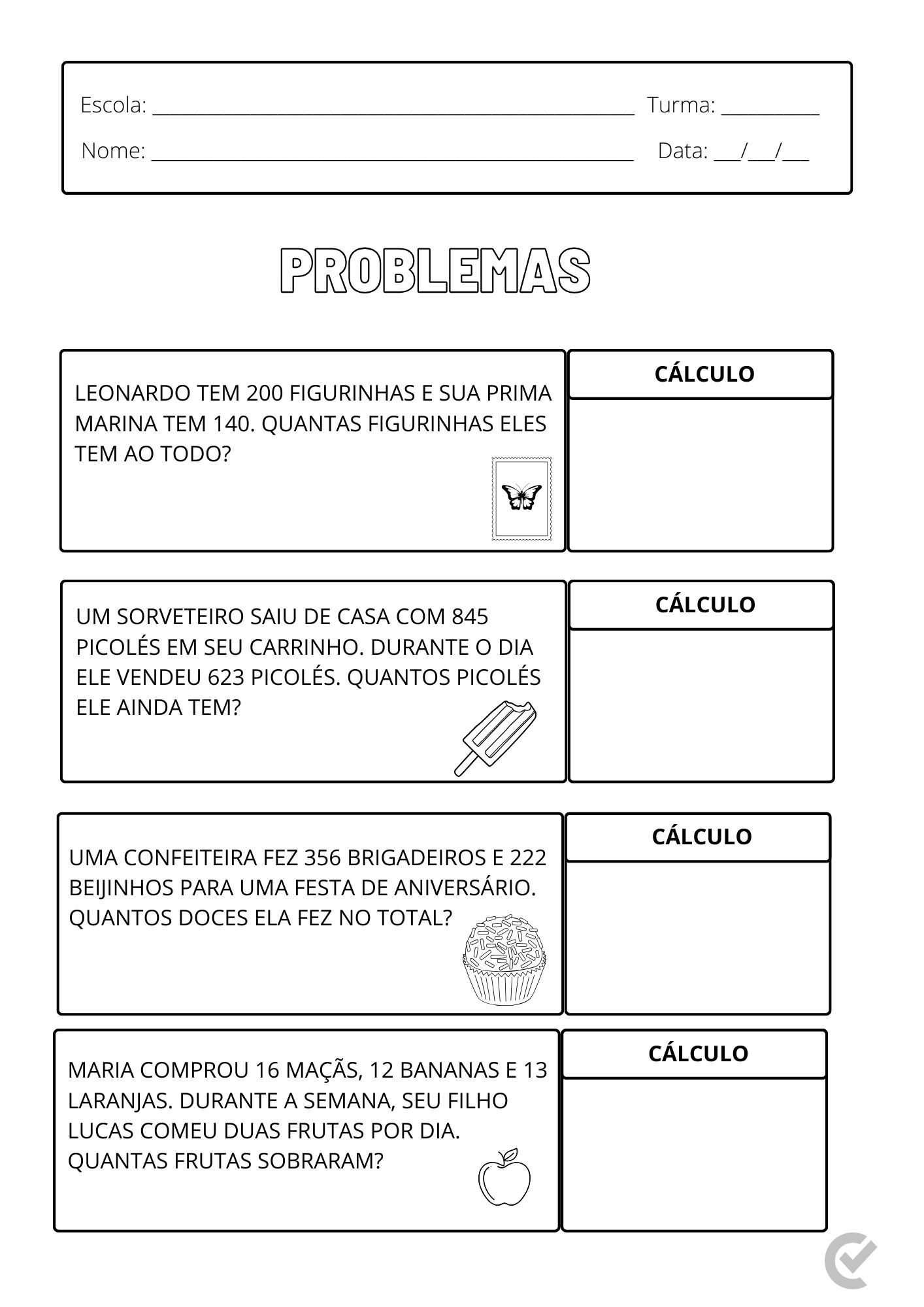 situacoes problema com dinheiro 3 ano