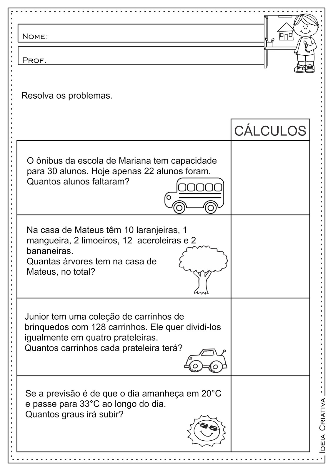 adicao e subtracao para criancas