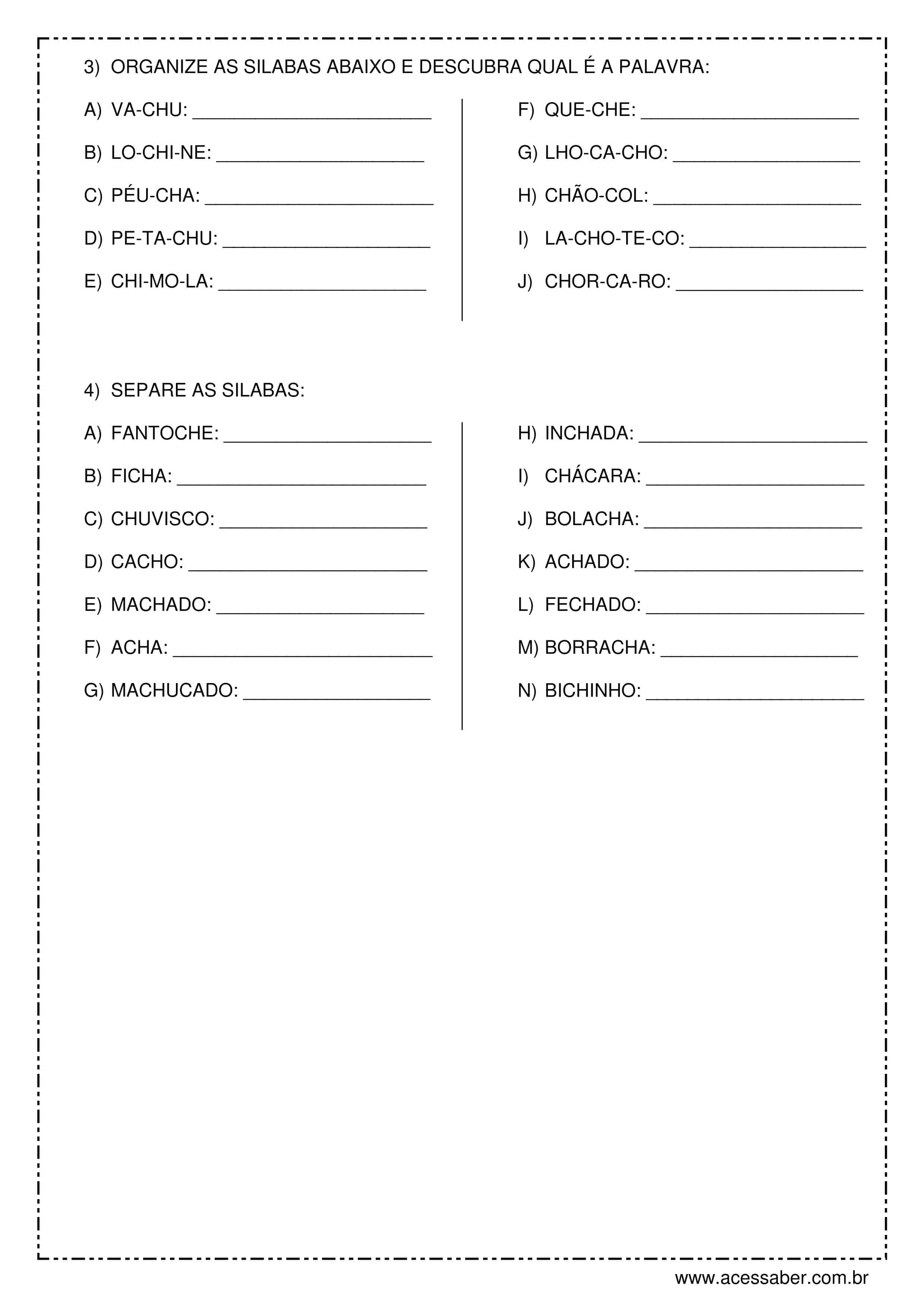 atividades lúdicas português 3º ano