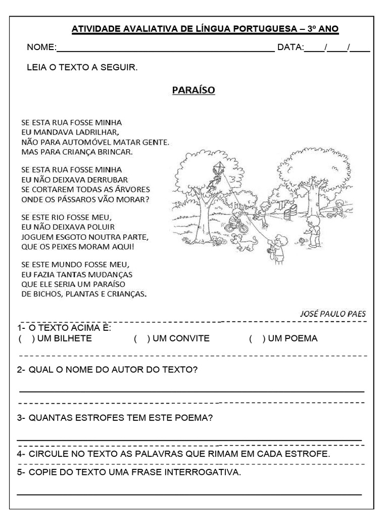 ortografia 3º ano atividades