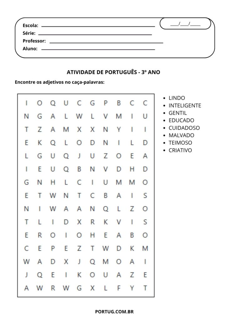 ortografia 3º ano atividades