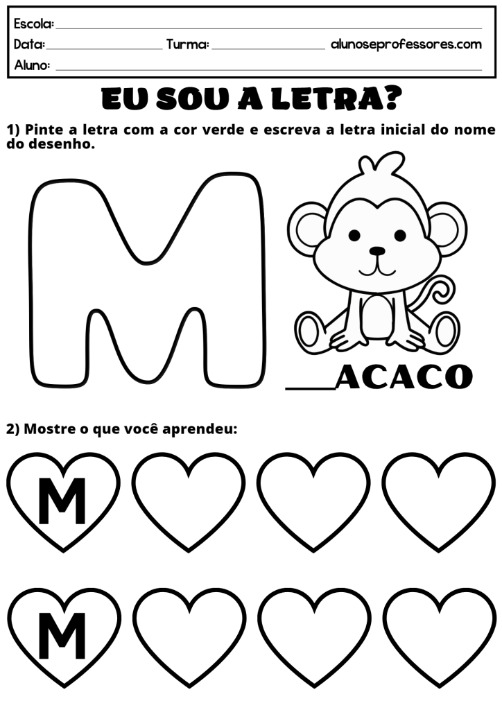 letra M maternal