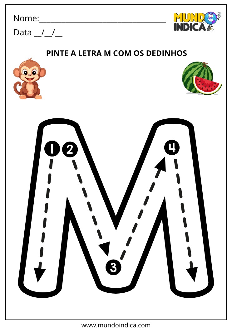 ensinar letra M para crianças de 2 anos