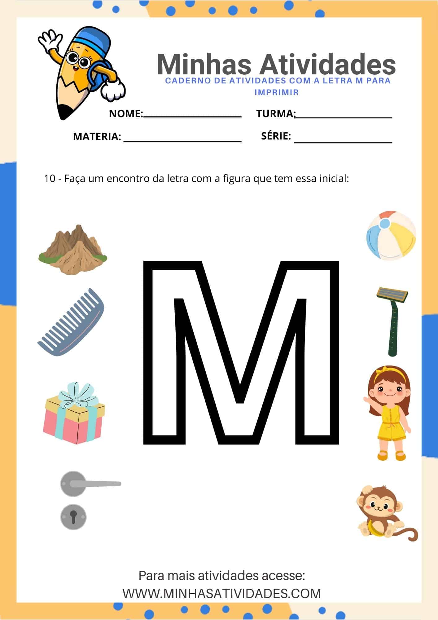 exercícios letra M maternal
