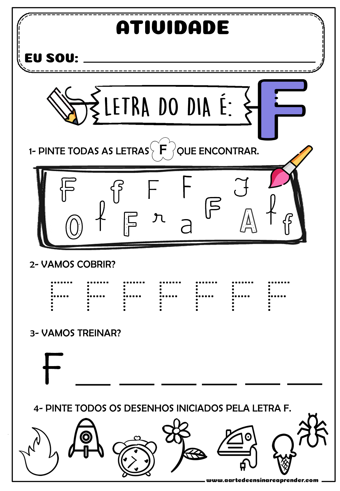 atividades com a letra f para imprimir