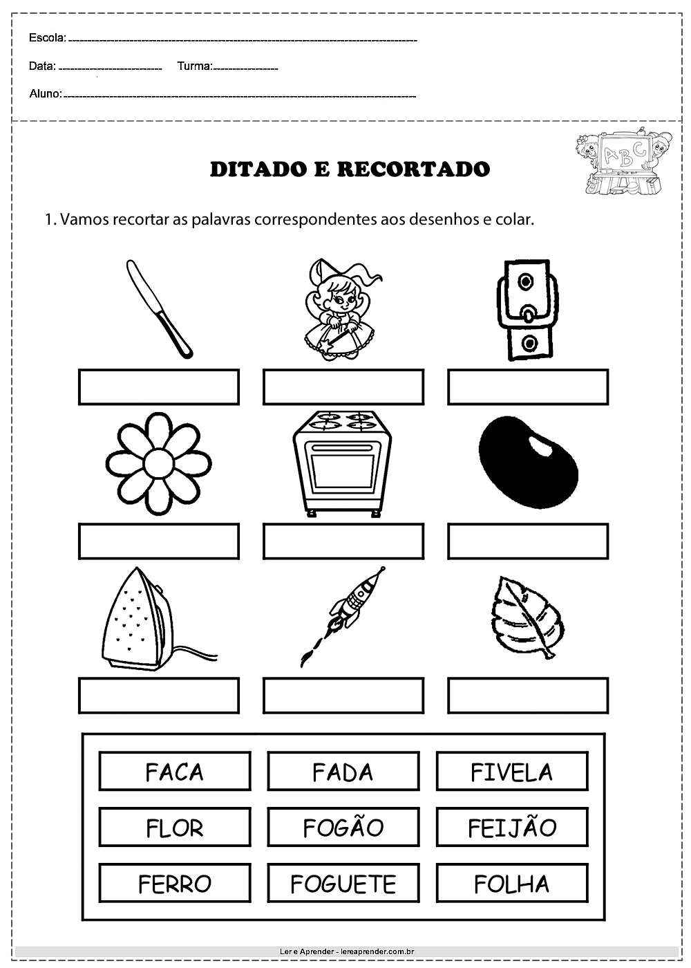 planos de aula letra f