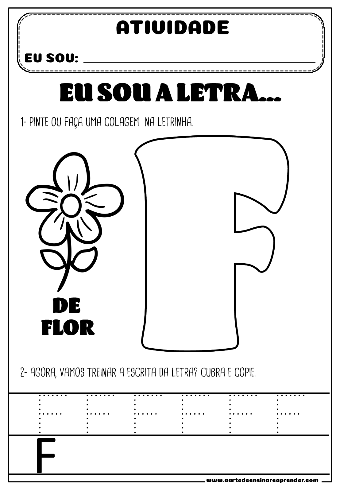 exercícios letra f educação infantil