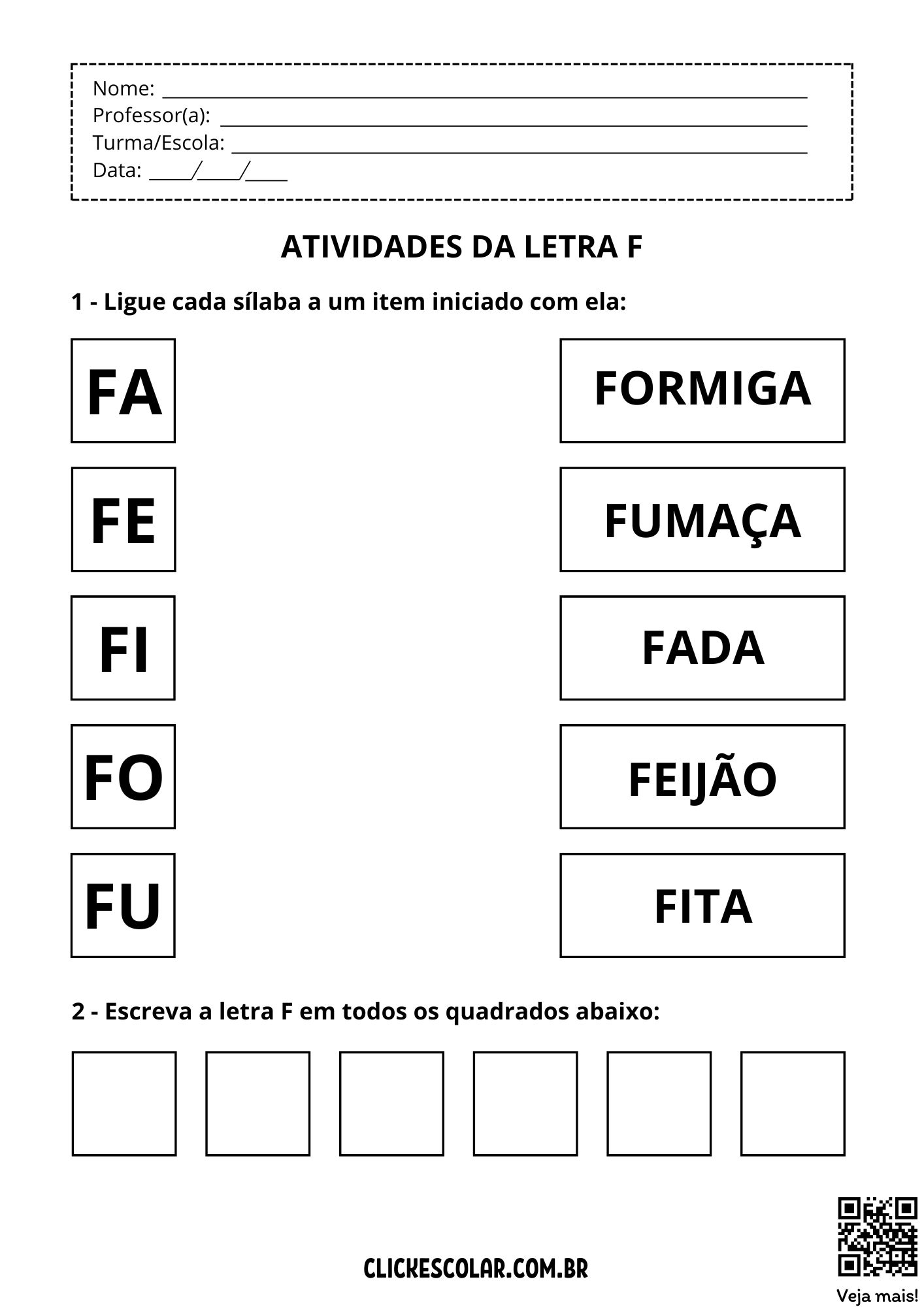 atividades de coordenação motora letra f