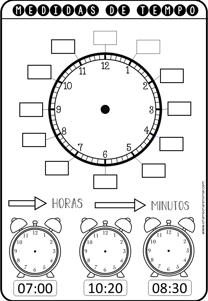 atividades para aprender as horas 2 ano