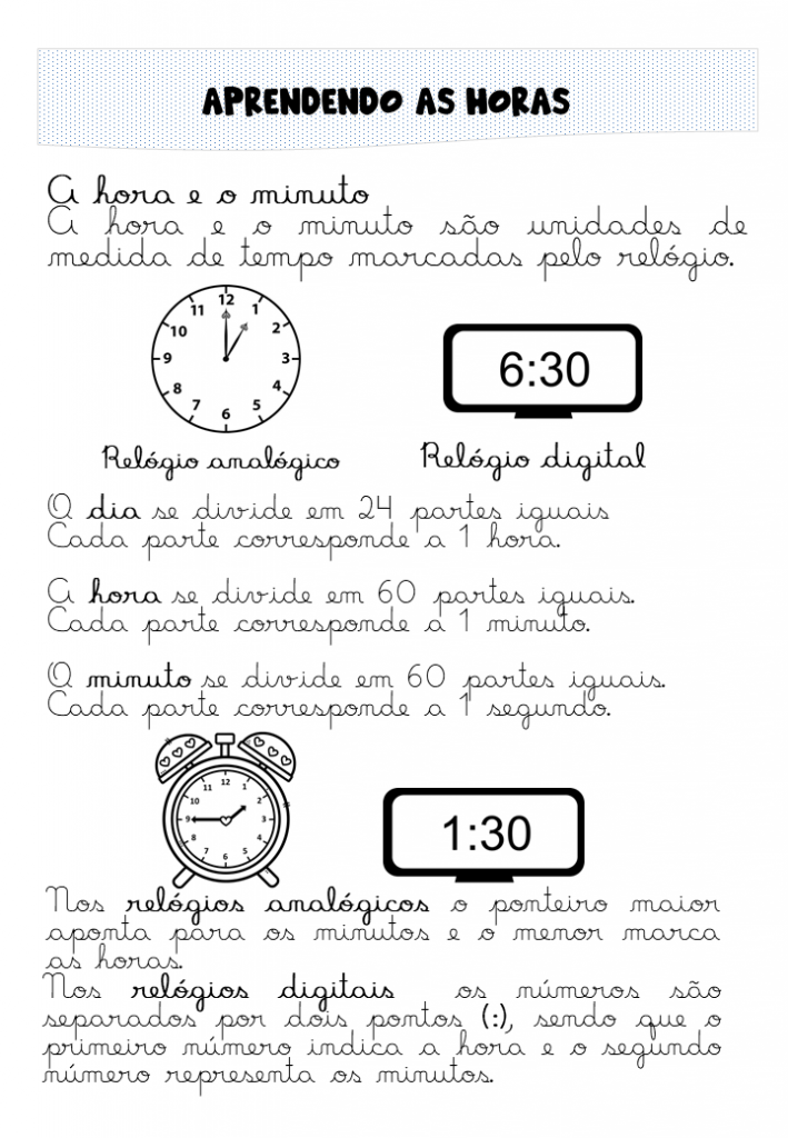 atividades de matemática 2 ano horas