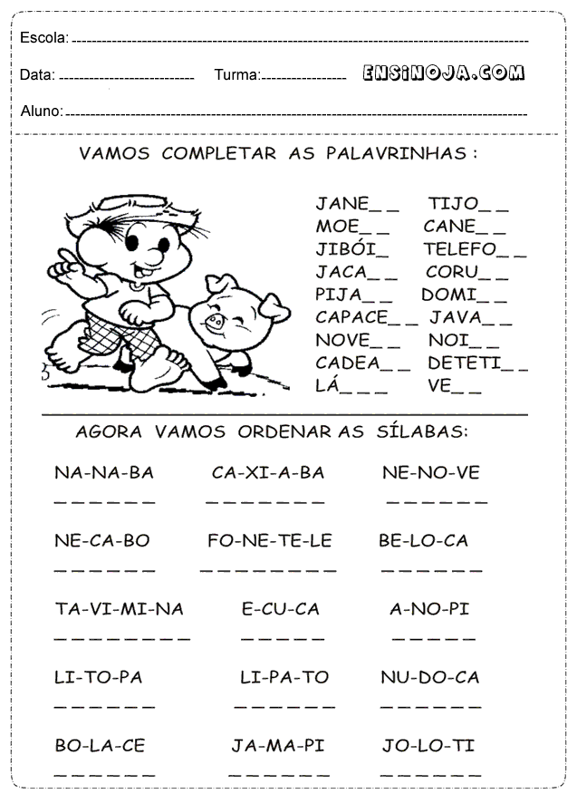 exercícios de matemática para 1 ano fundamental