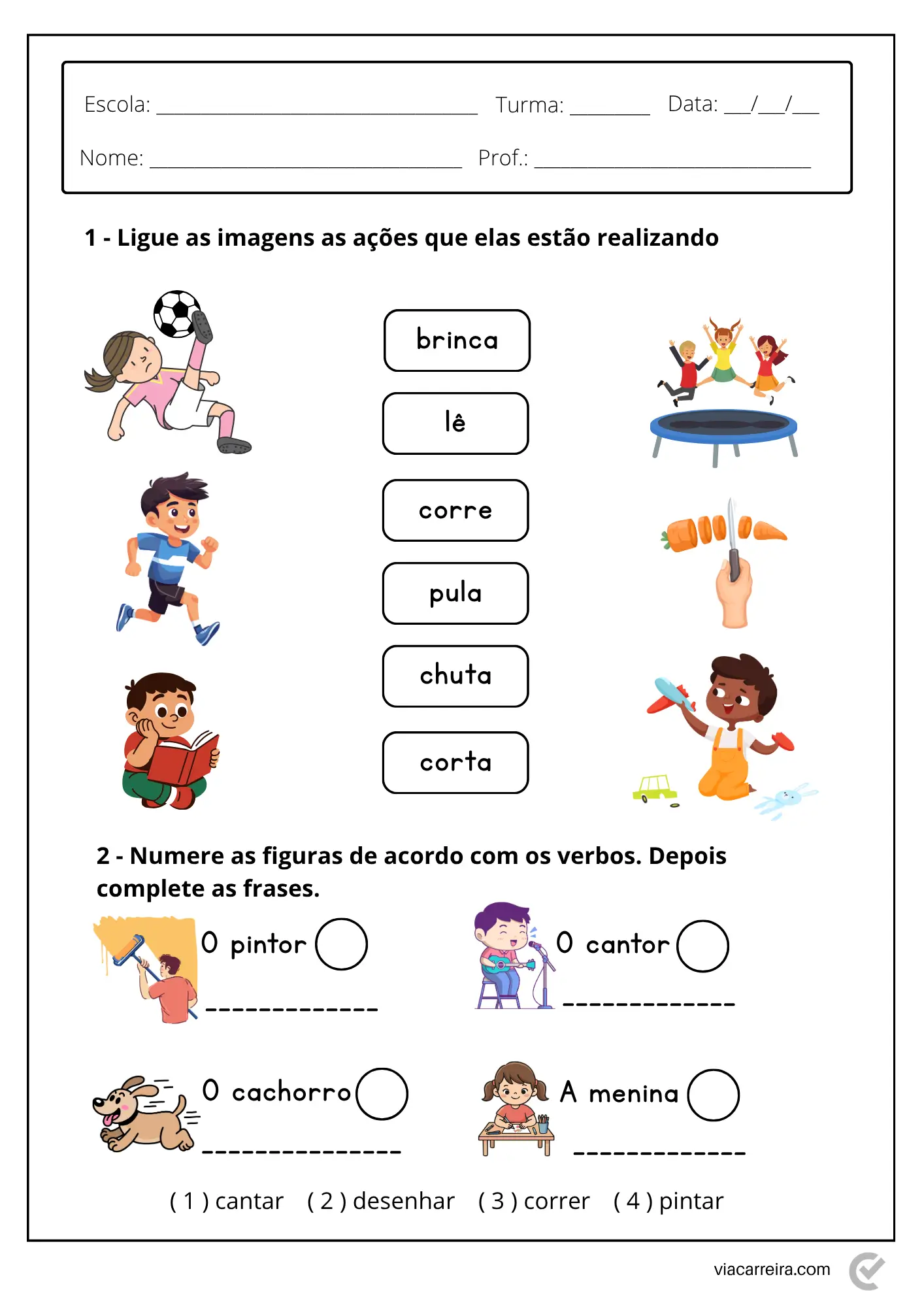 atividades com verbos para 3º ano pdf