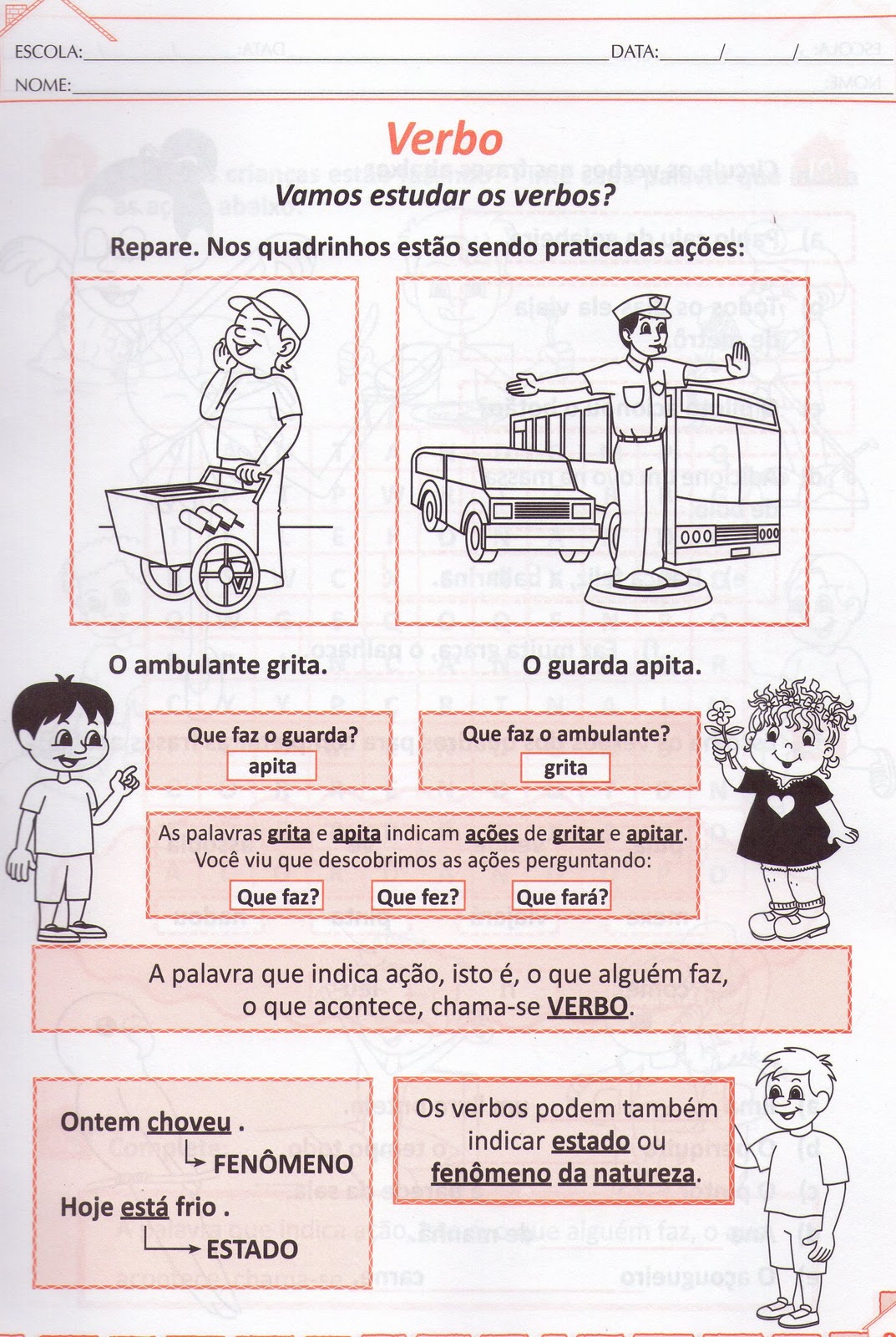 como ensinar verbos para crianças de 8 anos