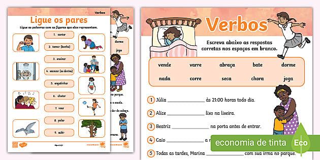 como ensinar verbos para crianças de 8 anos