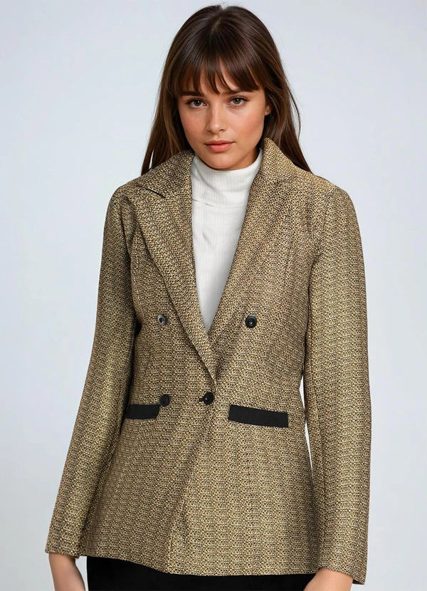 como usar blazer dourado