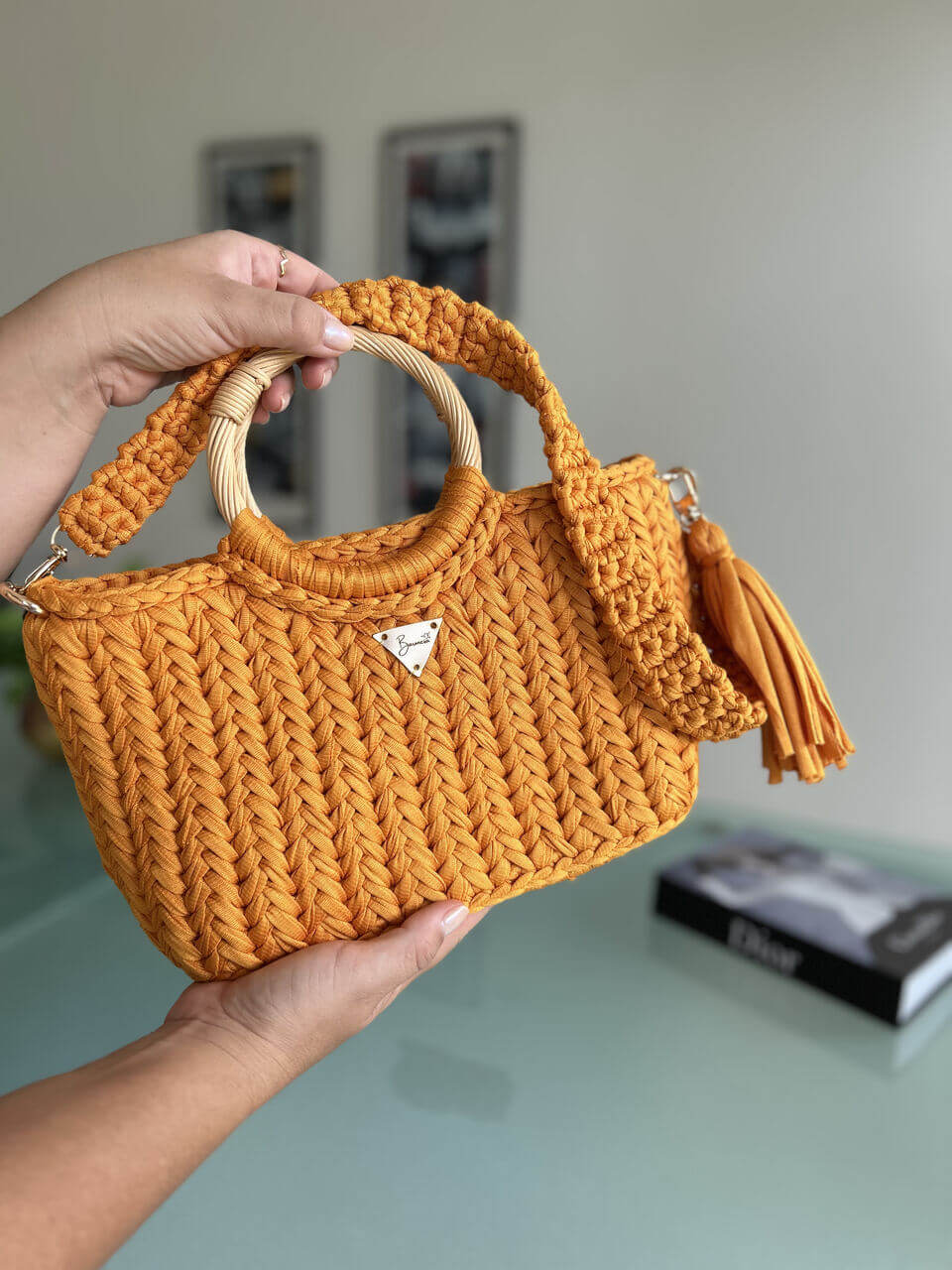 bolsa artesanal de macramê