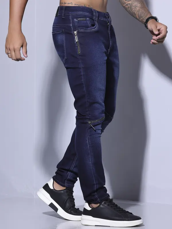 calça jeans escura masculina slim