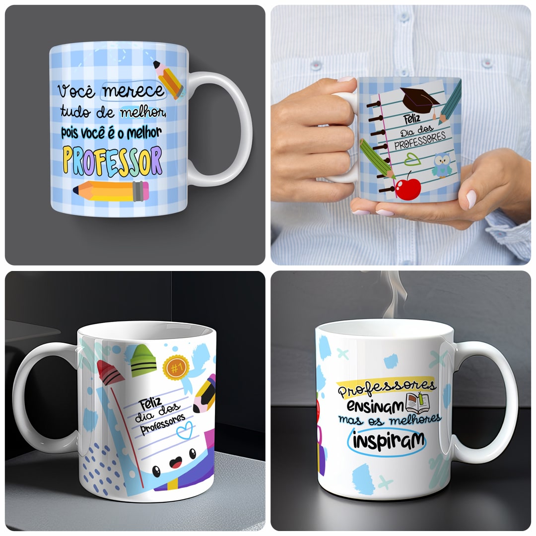caneca de porcelana para professor
