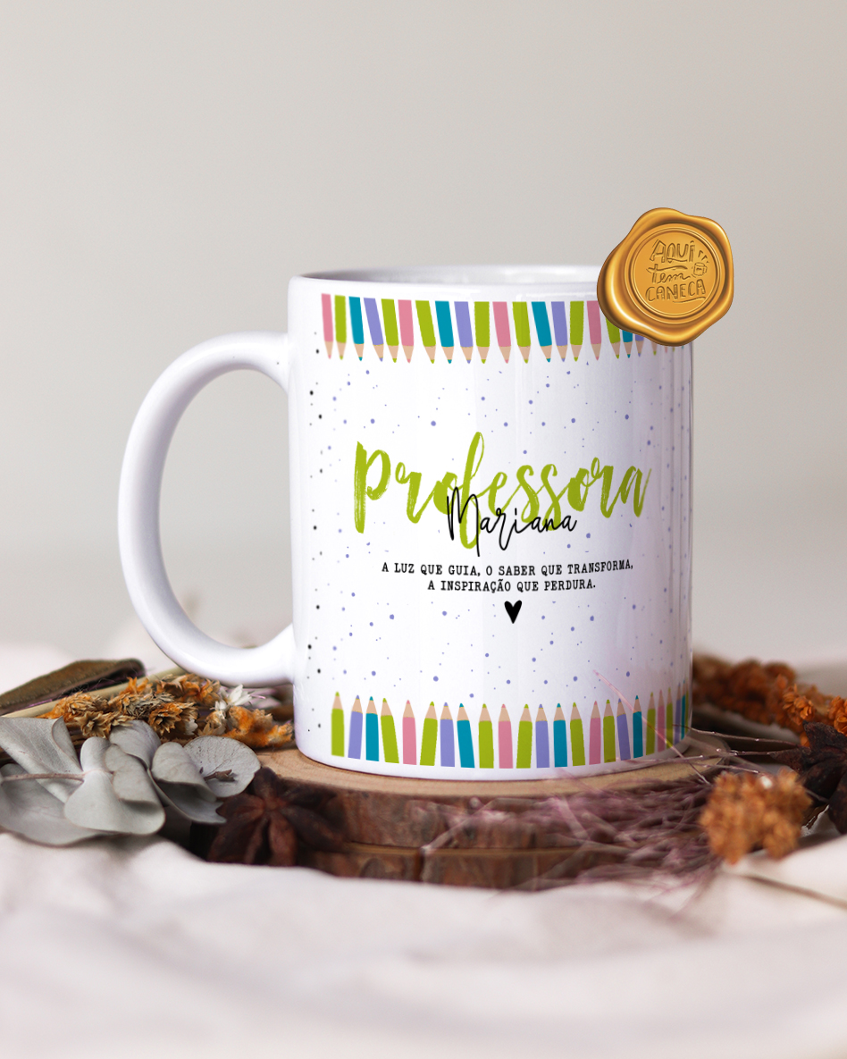 caneca dia do professor com nome