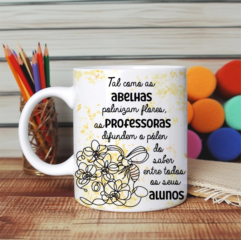 caneca de porcelana para professor