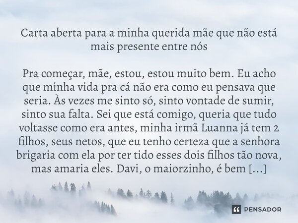carta emocionante para mãe