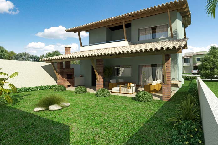 fachada com alpendre